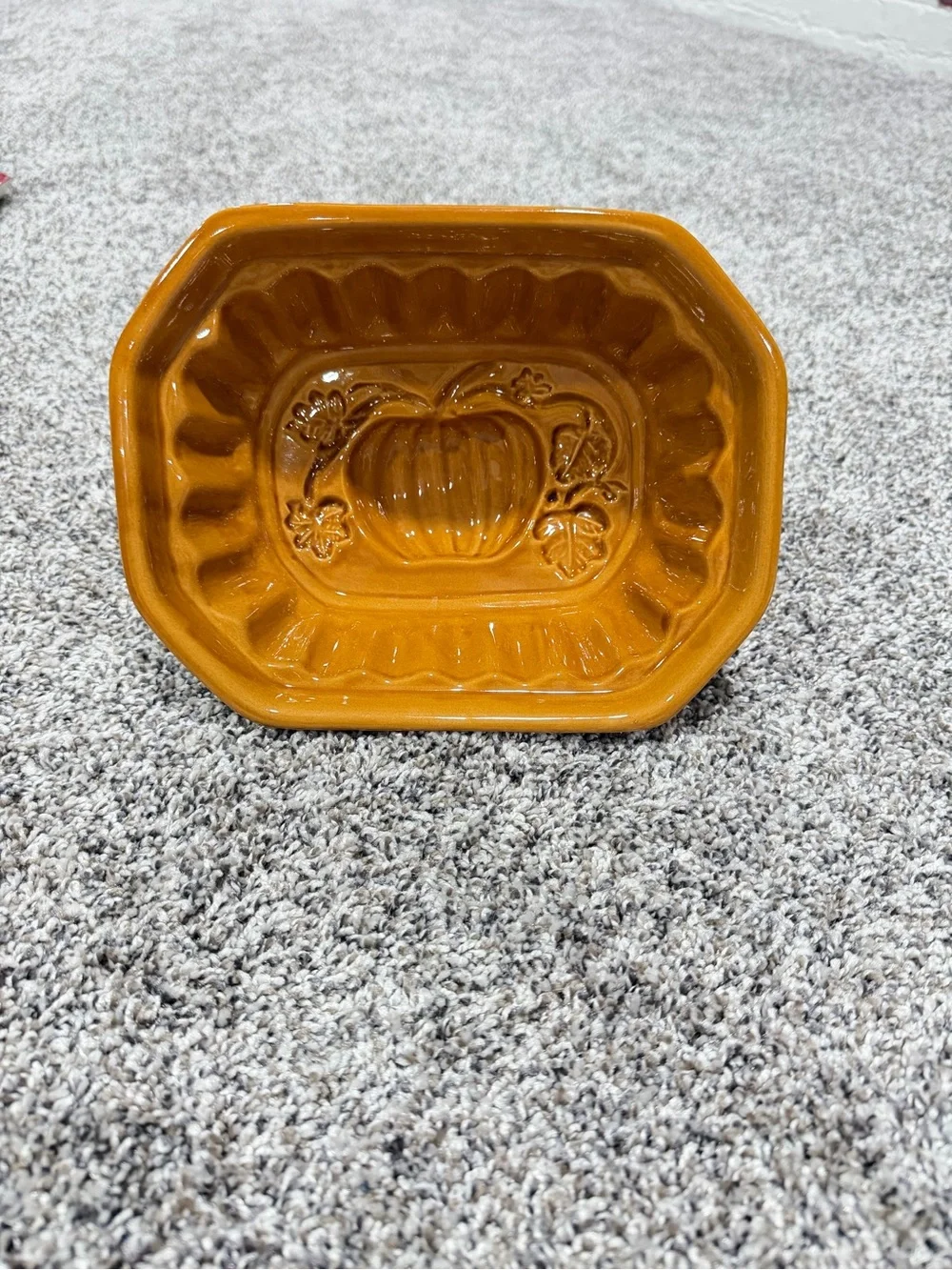 Crate&Barrel Glossy Amber Pumpkin Mold